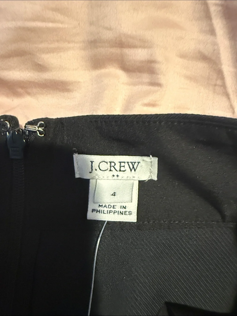 J. Crew Black Pencil Skirt Double Serge Cotton with Pockets Size 4 NWT Office